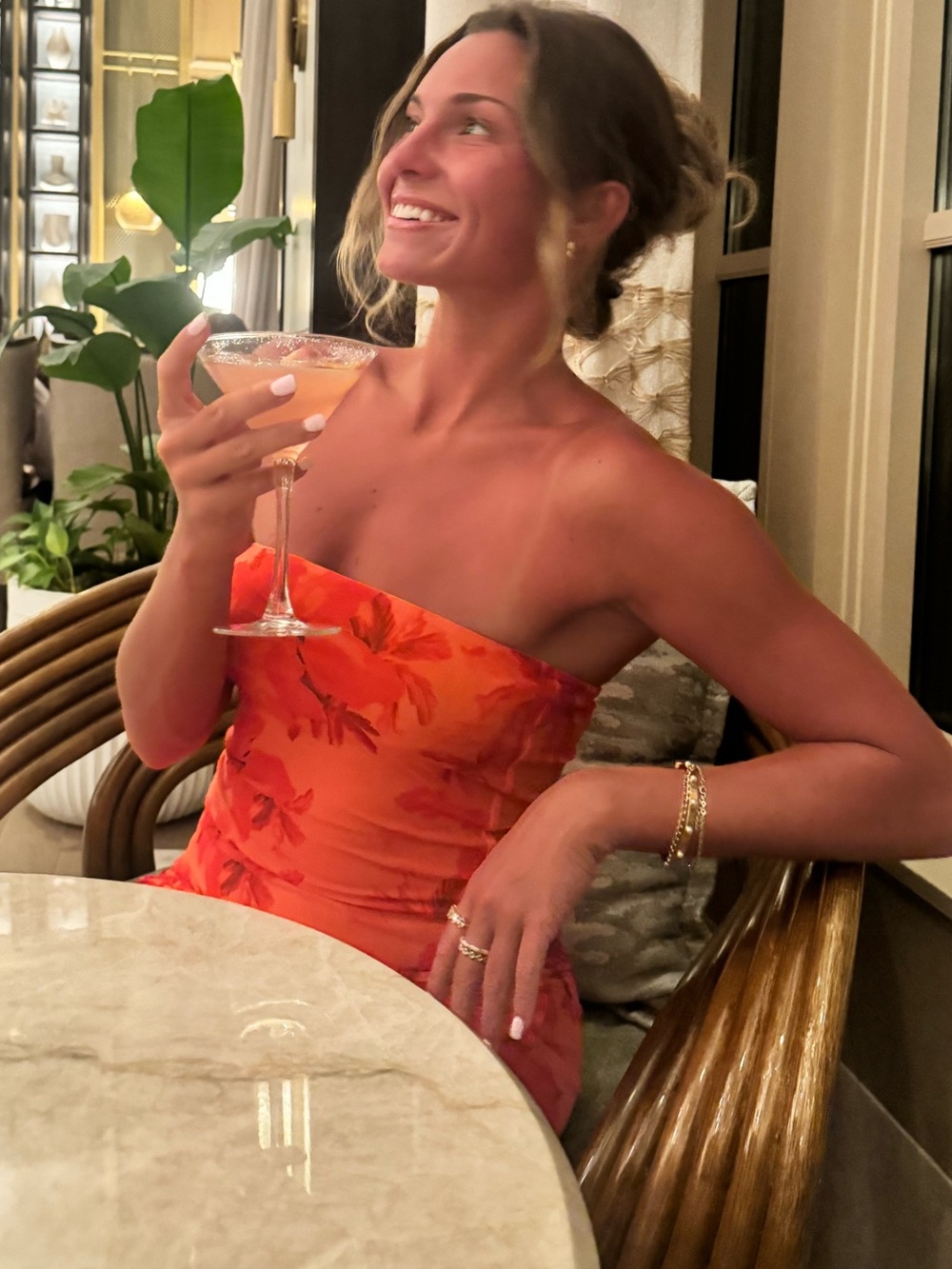 Princess Polly Orange Floral Strapless Maxi Dress
